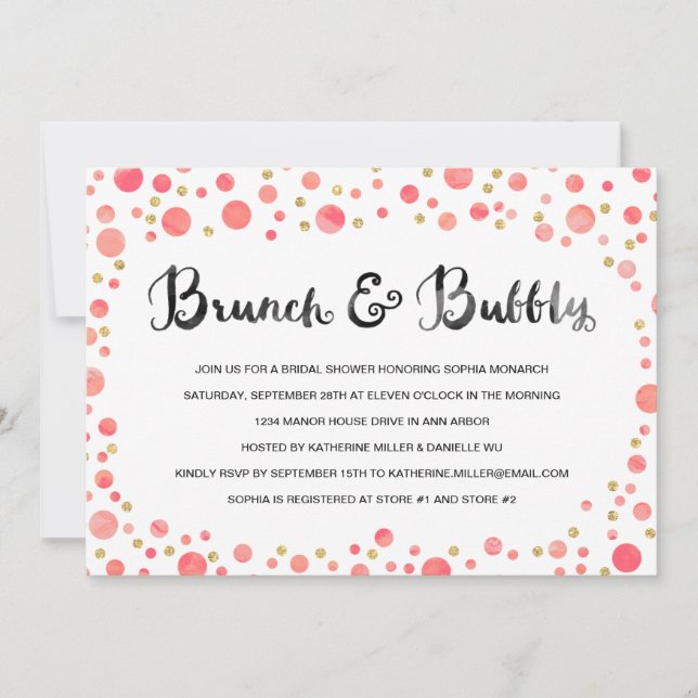 Brunch & Bubbly | Invitation Fête des mariées (Devant)