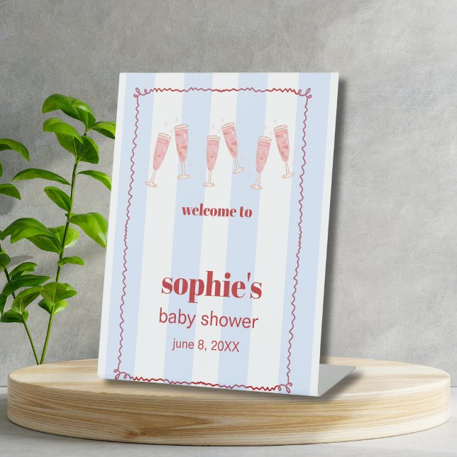 Brunch & Bubbly Red And Blue Wavy Welcome Sign (Creator Uploaded)