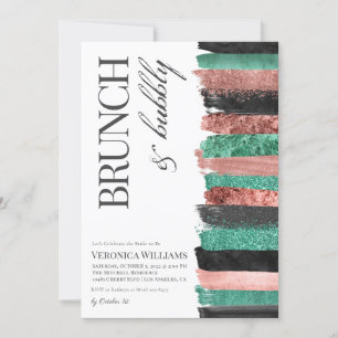 Brunch & Bubbly Rose Gold Bridal Shower Invitation