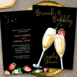 Brunch Bubbly Strawberry Champagne Couples Shower Invitation<br><div class="desc">Brunch & Bubbly Couples Shower Invitation - perfect for a brunch or summer garden tea party. The design features watercolor illustrations of strawberries, chinking glasses of champagne and elegant, gold hand lettering. The template is set up ready for you to personalize all of the invitation details for your own occasion....</div>