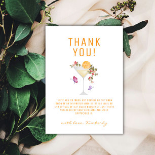 Brunch Bubbly Summer Floral Champagne Baby Shower  Thank You Card