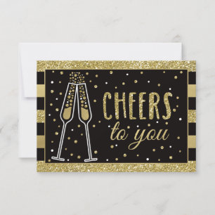 Brunch & Bubbly Thank You Card, Faux Glitter/Foil Card