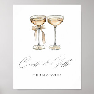 Brunch & Bubbly Watercolor Champagne Bridal Shower Poster
