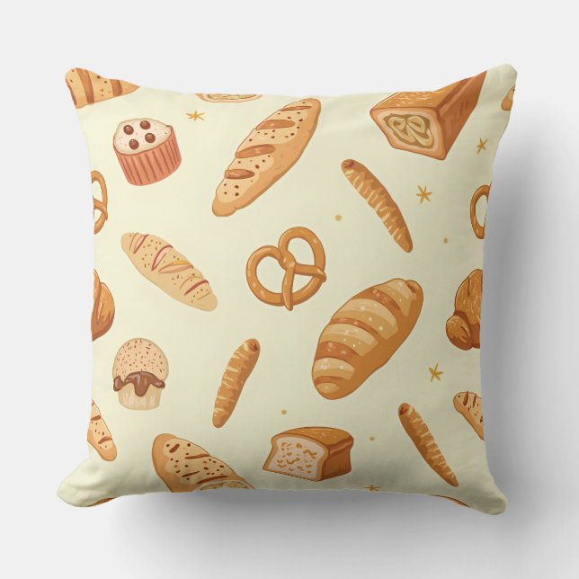 Brunch Café Aroma Throw Pillow (Front)