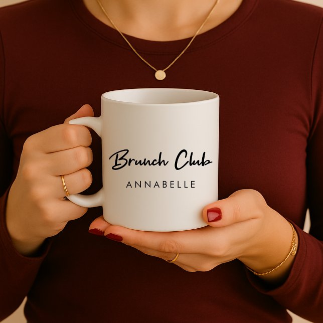 Brunch Club | Name Modern Handwritten Script Coffee Mug (Creator Uploaded)