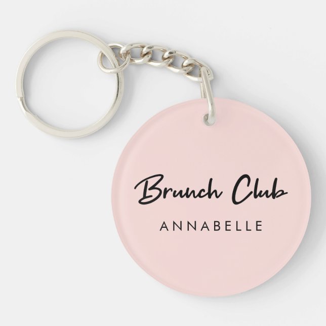 Brunch Club | Nom rose moderne manuscrit (Devant)