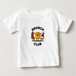 Brunch Club Retro Cartoon Food Fun Design Baby T-Shirt