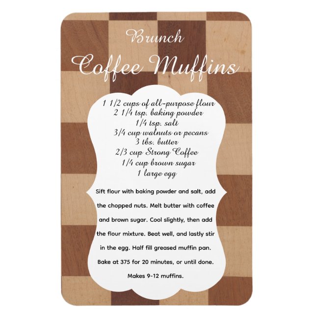 Brunch Coffee Muffin Recipe Magnet (Vertical)
