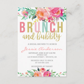 Brunch coloré & Bubbly invitation de douche nuptia