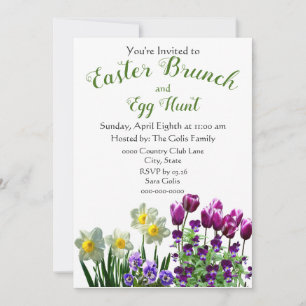 Brunch de Pâques et chasse aux oeufs Invitation de