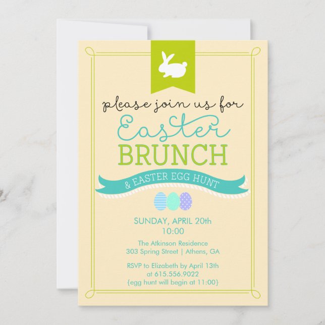Brunch de Pâques et invitation de chasse à oeuf de (Devant)