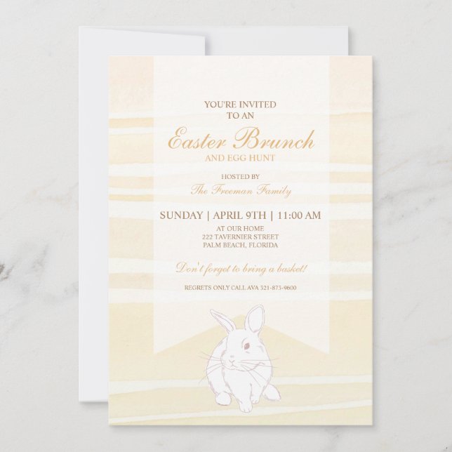 Brunch de Pâques Neutre et Invitation à la chasse  (Devant)
