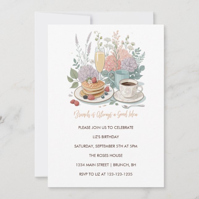 Brunch est toujours une bonne idée Invitation - Fl (Devant)