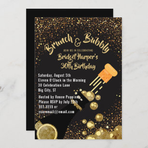 Brunch et Bubbly Champagne Invitation d'anniversai