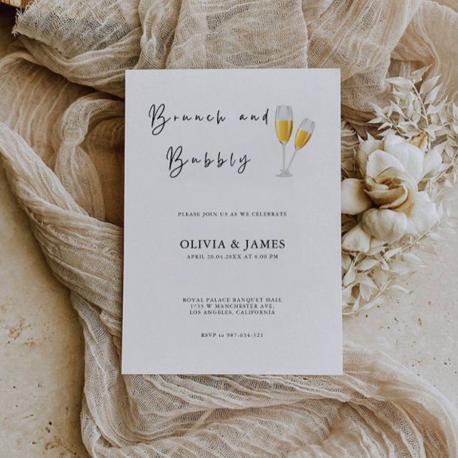 Brunch Et Bubbly Invitation De Douche Mariale (Brunch And Bubbly Bridal Shower Invitation)