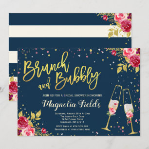 Brunch Et Bubbly Invitation De Douche Nuptiale Flo