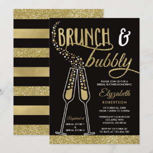 Brunch et Bubbly Invitation Fête des mariées, Faux