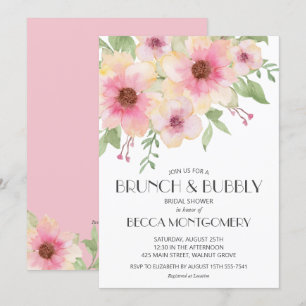 Brunch et bulle Aquarelle Invitations florales