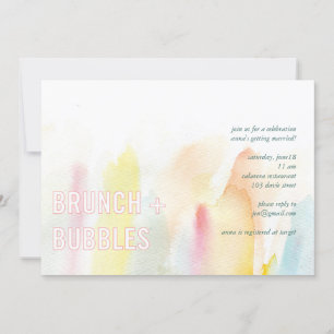 Brunch et bulles Aquarelle Invitation à la douche