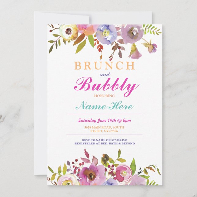 Brunch Et Fête des mariées De Bulle Invitation Flo (Devant)