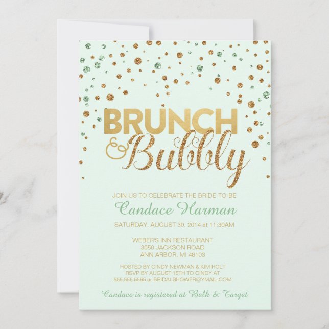Brunch et invitation pétillante de Fête de la (Devant)