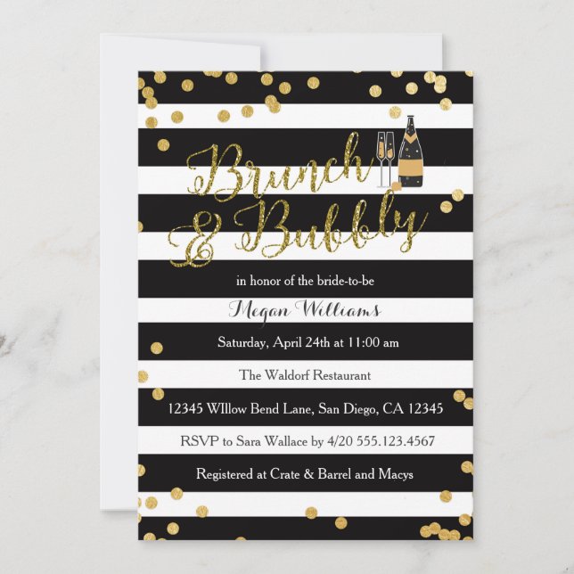Brunch et invitation pétillante de Fête de la (Devant)