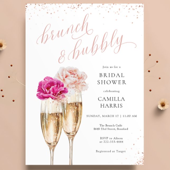 Brunch floral & Invitation à la douche nuptiale Bu (Créateur téléchargé)