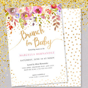Brunch for Baby Girl Baby Shower Invite