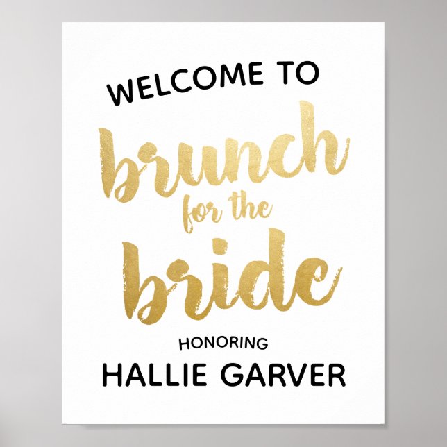 Brunch for the Bride Wedding Shower Sign (Front)