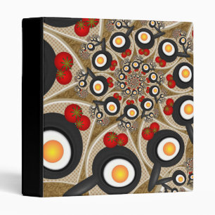 Brunch Fractal Art Funny Food, Tomatoes, Eggs Binder