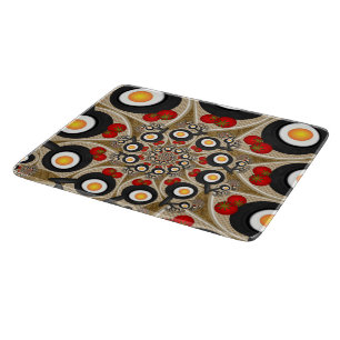 Brunch Fractal Art Funny Food, Tomatoes, Eggs Cutting Board