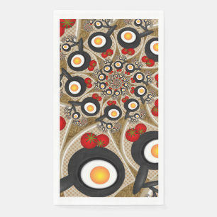 Brunch Fractal Art Funny Food, Tomatoes, Eggs Napkin