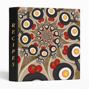 Brunch Fractal Funny Food Art Recipes Binder