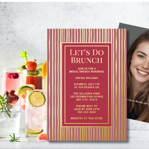 Brunch Invite Bridal Shower Custom Elegant Rose