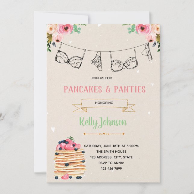 Brunch lingerie shower shower card (Front)