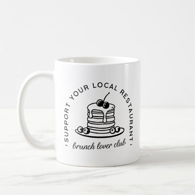 Brunch pancakes lover funny quotes coffee mug (Left)