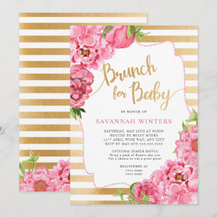 Brunch pour bébé, invitation baby shower fille