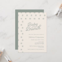 Brunch pour bébé | Invitation minimaliste Sage Boh