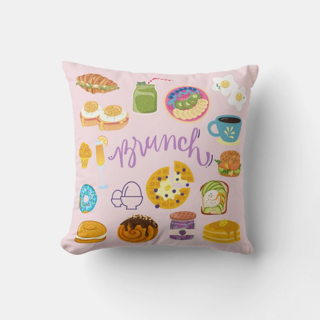 Brunch Squad Throw Pillow (Front)