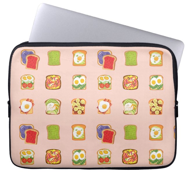   Brunch Toast Laptop Sleeve (Front)
