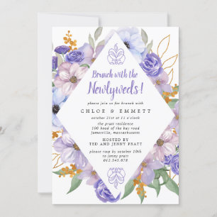 Brunch violet rustique avec invitation des jeunes 