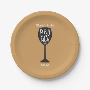 BRUNCH Wine Glass ANY COLOR & EVENT Party Plates