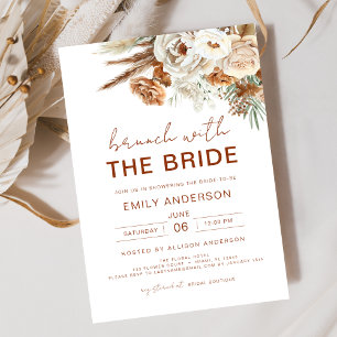 Brunch with Bride Pampas Grass Bridal Shower Invitation