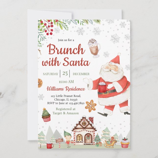Brunch with Santa Christmas Party Invitation (Front)