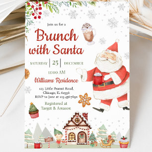 Brunch with Santa Christmas Party Invitation