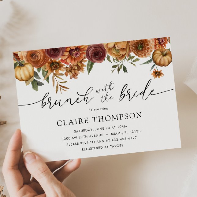 Brunch with the Bride Autumn Bridal Shower Invitation (Creator Uploaded)