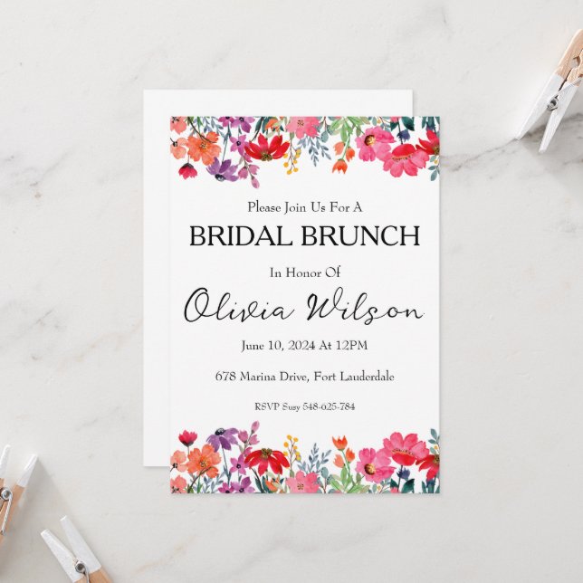 brunch with the bride bridal brunch invitations (Front/Back In Situ)