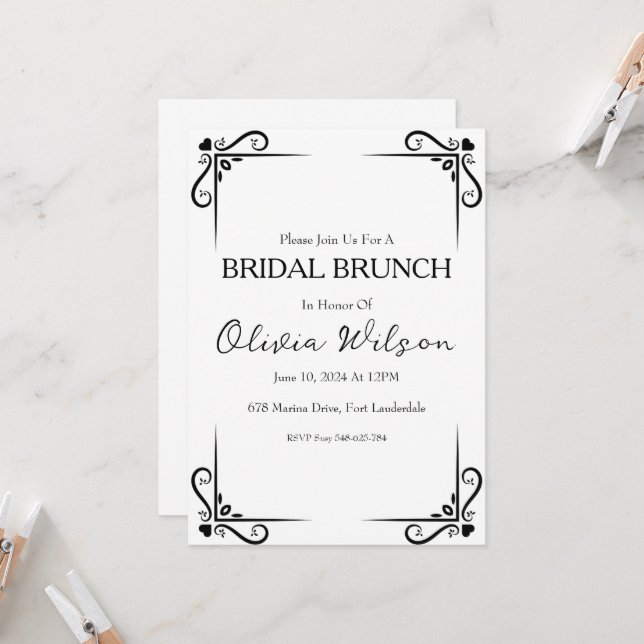 brunch with the bride bridal brunch invitations (Front/Back In Situ)