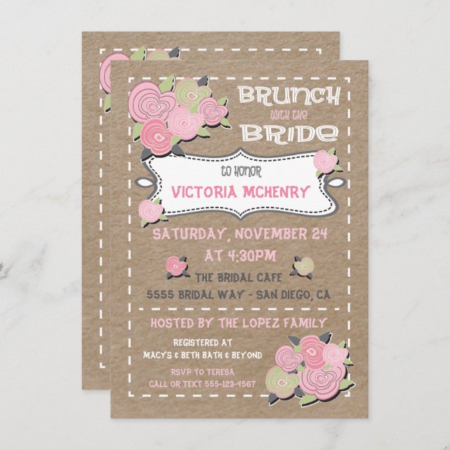 Brunch with the Bride Bridal Shower Invitations (Front/Back)