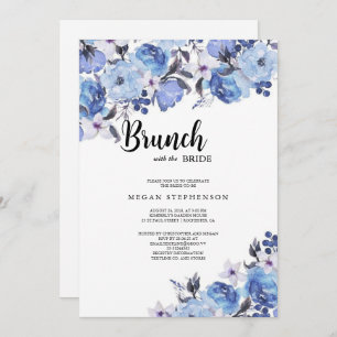 Brunch with the Bride Gold Greenery Bridal Shower Invitation